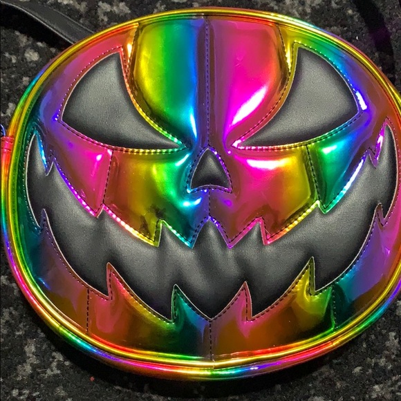 SOLD | Rainbow Metallic Pumpkin Crossbody Purse - Picture 3 of 3